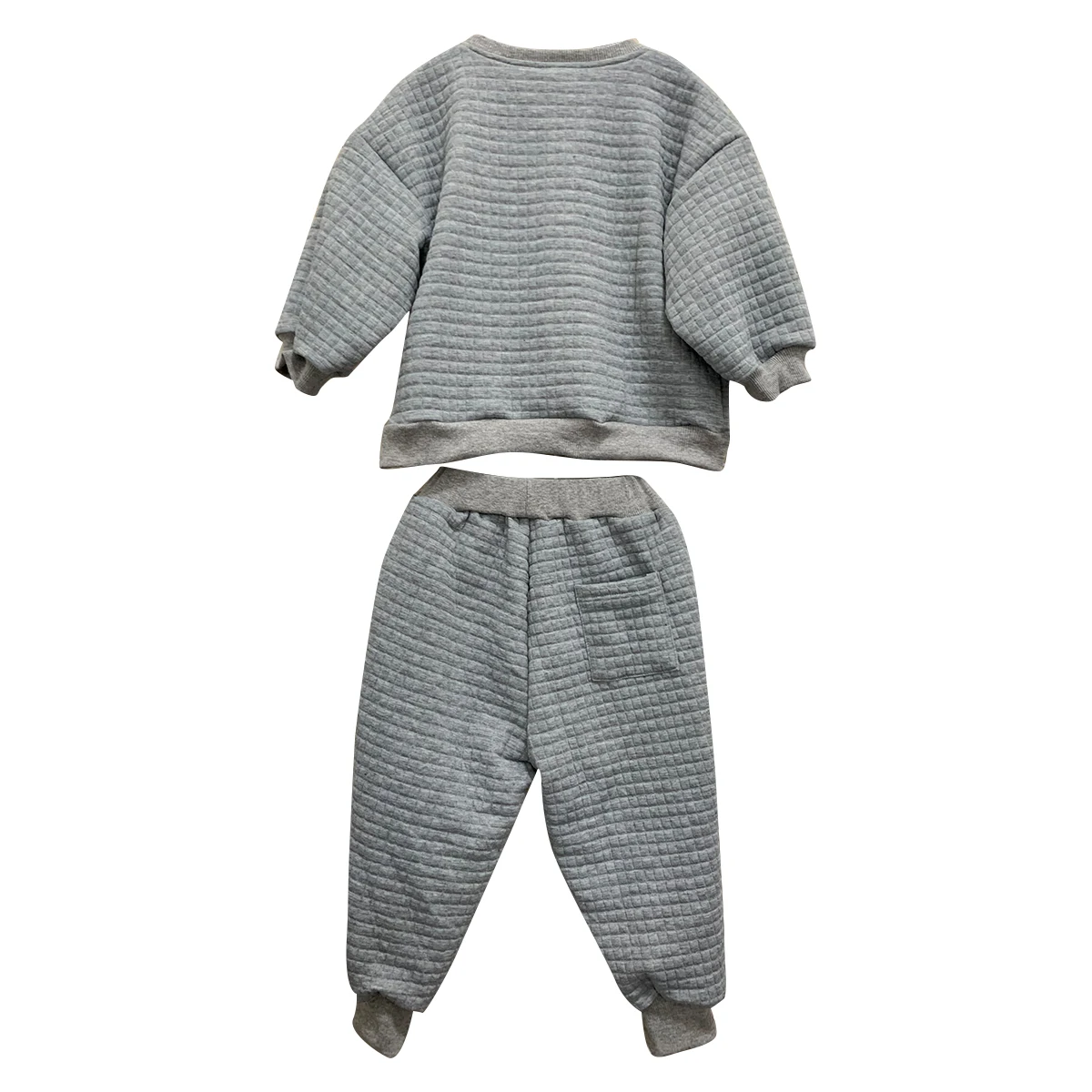 Hot Sale Quilted Solid Color Sweatershirt Match Trousers Baby Clothing Sets Autumn Kids Clothes Set for 0-6T - Image 4