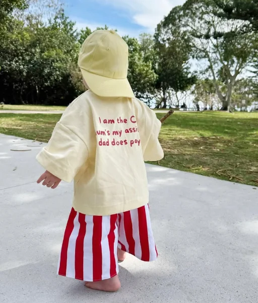 Oversize Basic Drop Shoulder Knitted Cotton Summer Tee Custom Graphic Casual Shirt Baby Summer Clothes - Image 3