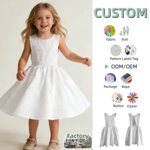 Summer Girls Camisole Dress Summer Baby Sleeveless Skirt for Girls 100% Linen Sling Wrap Skirt Bra with Gathered Skirt for 0-8T