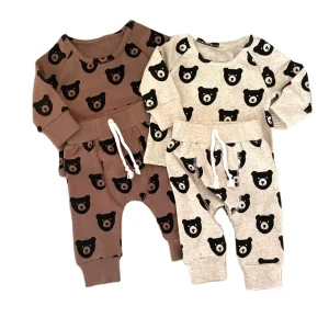 Summer Baby Bear Outfit Baby Cotton Lounge Set Short Sleeved Shorts Set