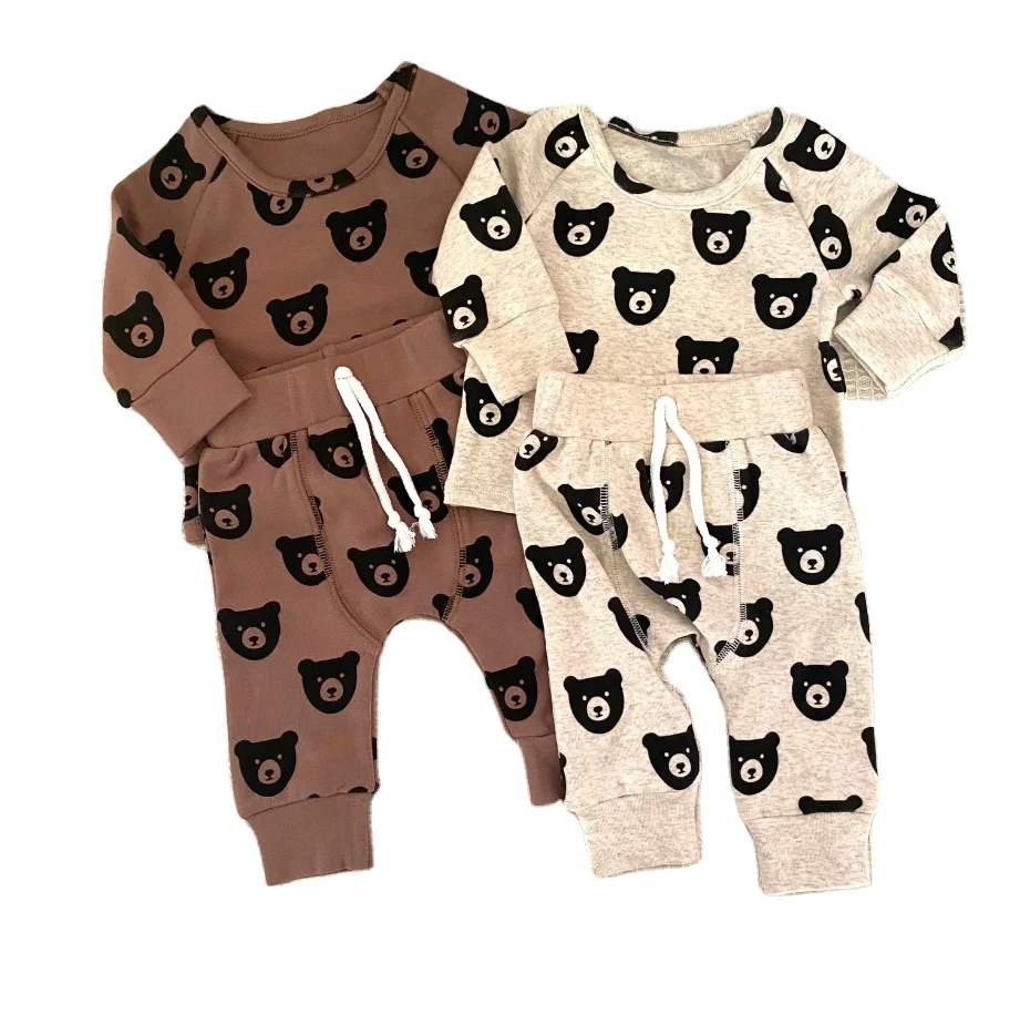Summer Baby Bear Outfit Baby Cotton Lounge Set Short Sleeved Shorts Set
