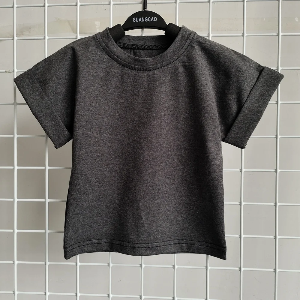 Custom Summer Casual Roll Short Sleeve Baby Toddlers Boy T-shirts Top - Image 4