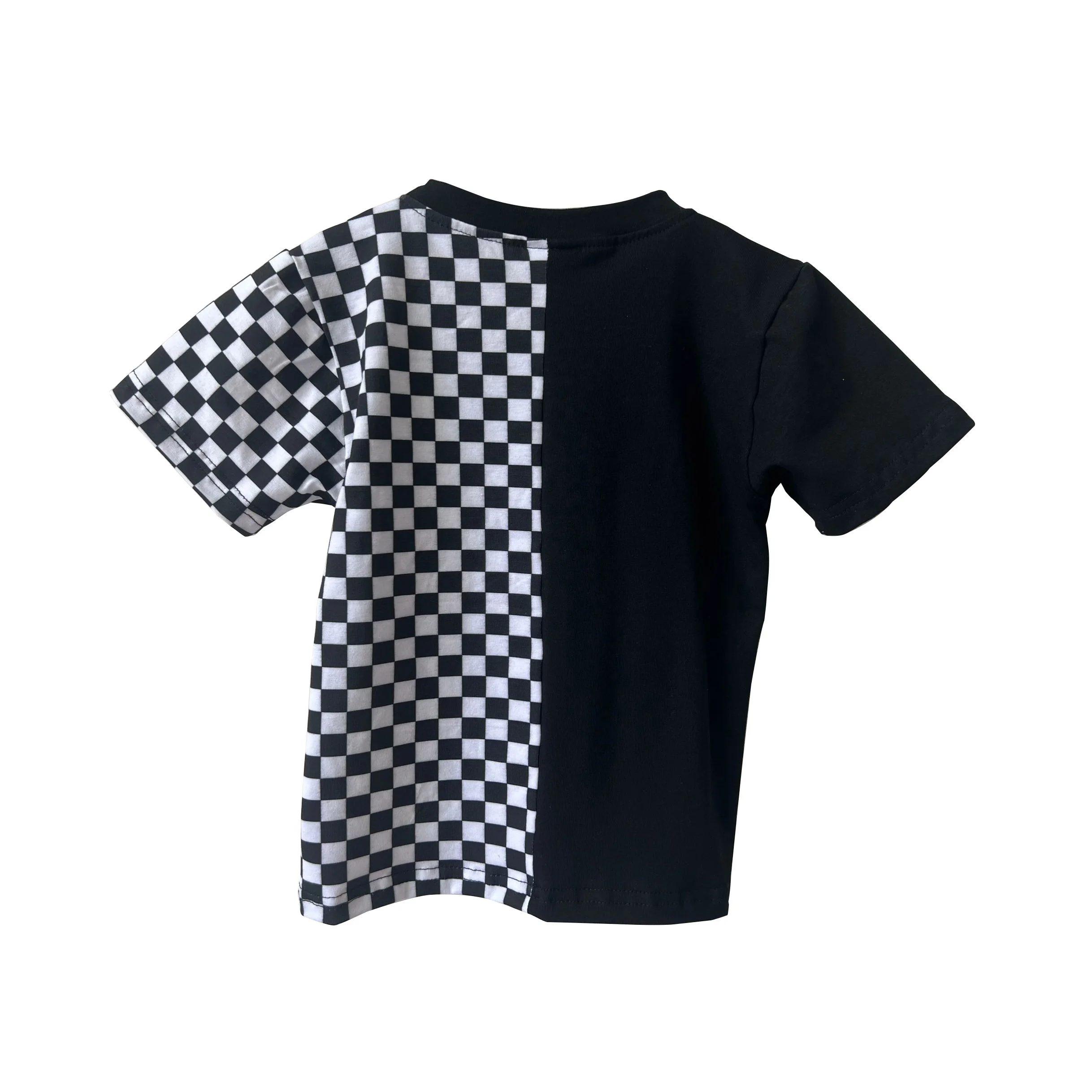 Custom Checkered Block Baby Kids Casual Tee Summer Short Sleeve Unisex Shirt - Image 3