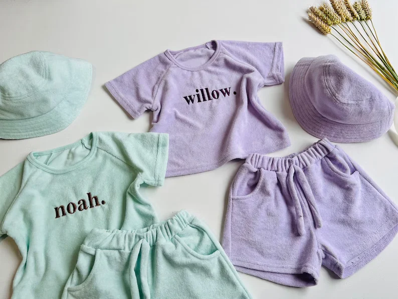 New Arrival French Terry Rolling Hem Tracksuit Set Cute Outdoor Long Sleeve Play Leisure Set - Image 4