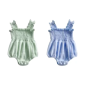 Custom New Arrival Summer Kids  Crepe Crawling Clothes Custom-made Kids Comfortable Rompers