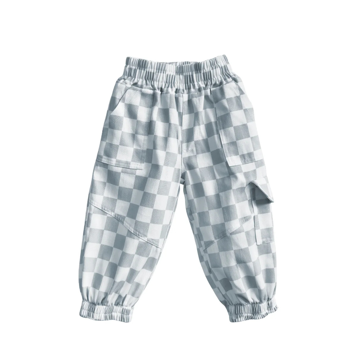 Custom Color Twill Fabric Baby Pants Unisex Plaid Pattern Knitted Design Drawstring for Spring Popular Breathable Baby Clothing - Image 2