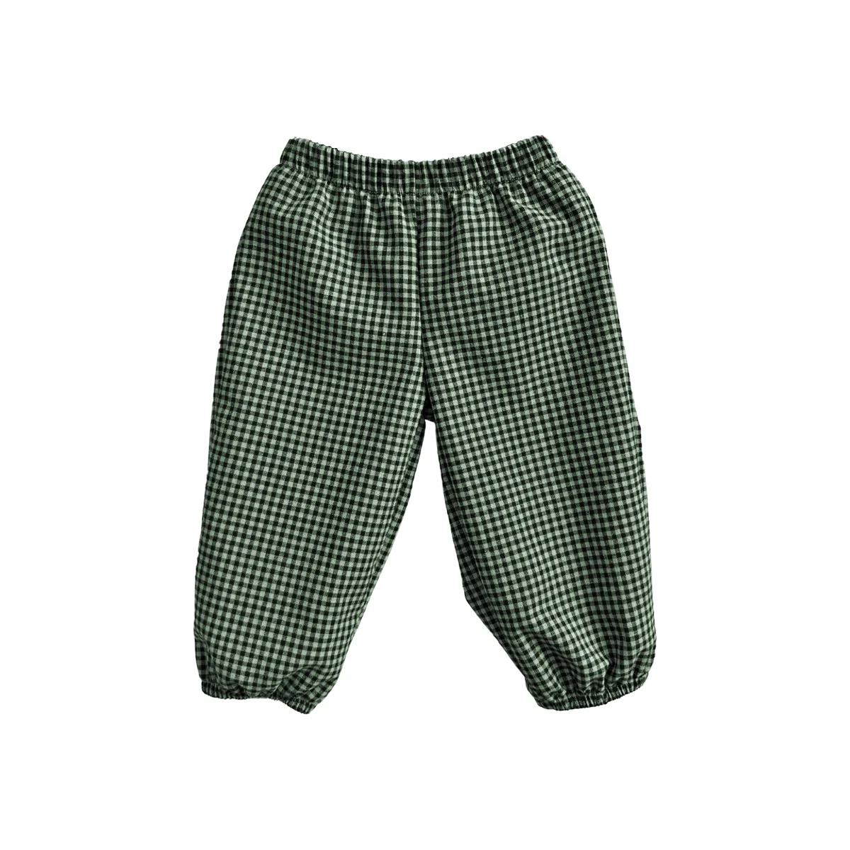 Hot Selling Unisex Linen Cotton Pants Custom Color Casual Straight Pants with Plaid Pattern for Spring - Image 3