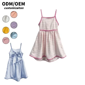 Summer Girls' Short-Style Dress Lively and Light Cotton Linen Full of Vitality Personality Brightly Colorful Design
