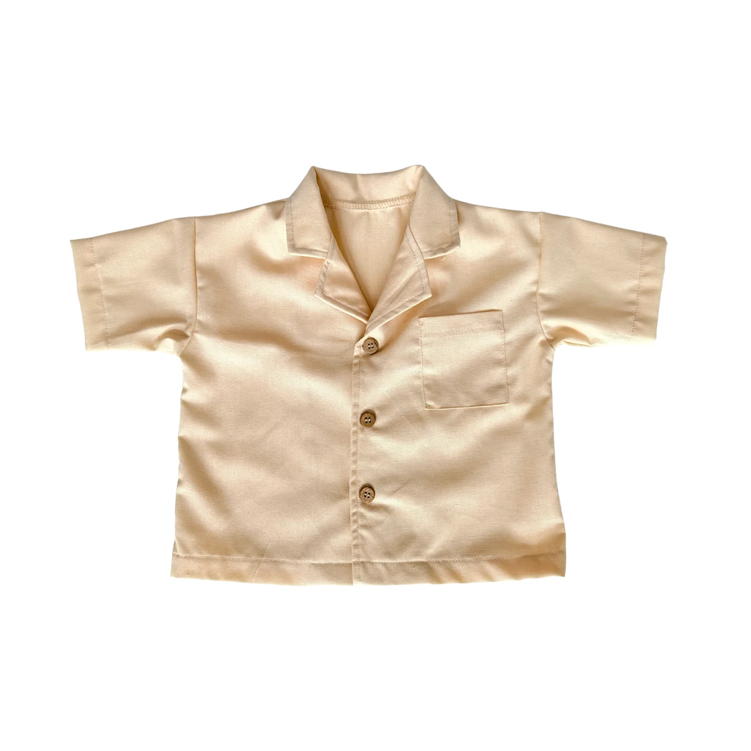 OEM Customized Baby Tops Boys' Short Sleeve Button Down Shirts Linen Textured Summer Beach Shirt Soild - Image 2