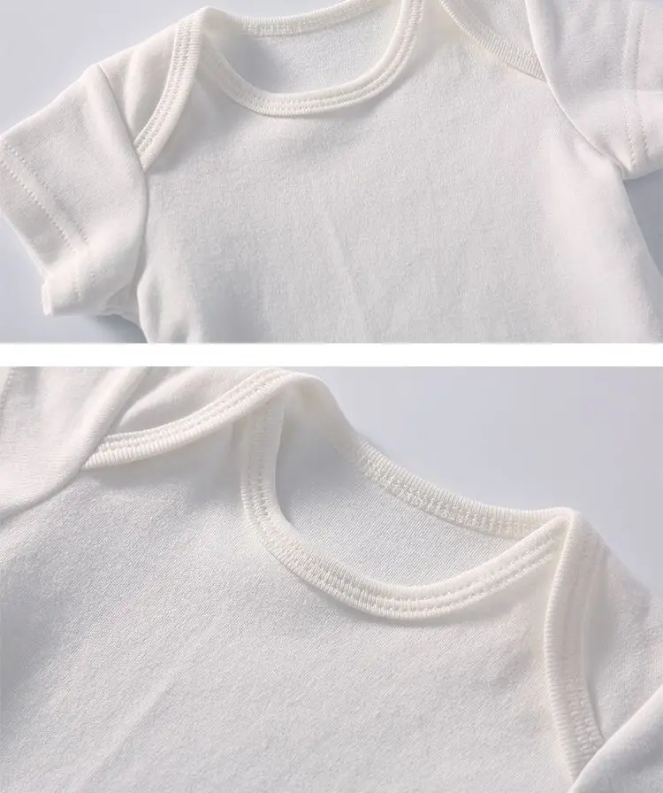 Organic Cotton White Plain Baby Bodysuit Sleeveless Newborn Infant Romper Wholesale Cheap Simple Western Style Clothing - Image 6
