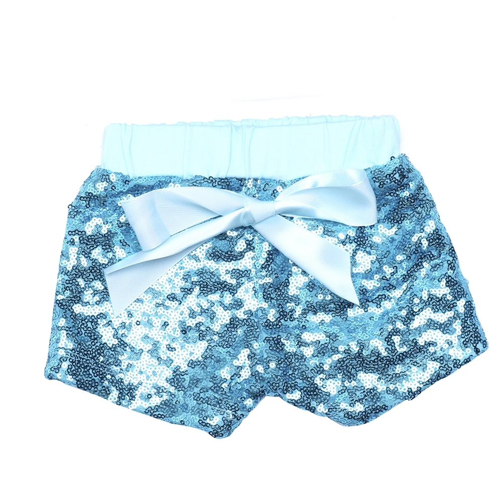 RTS Summer Baby Girl Sequined Shorts with Bow Shiny Gold Purple Green Kids Glitter Shorts - Image 3