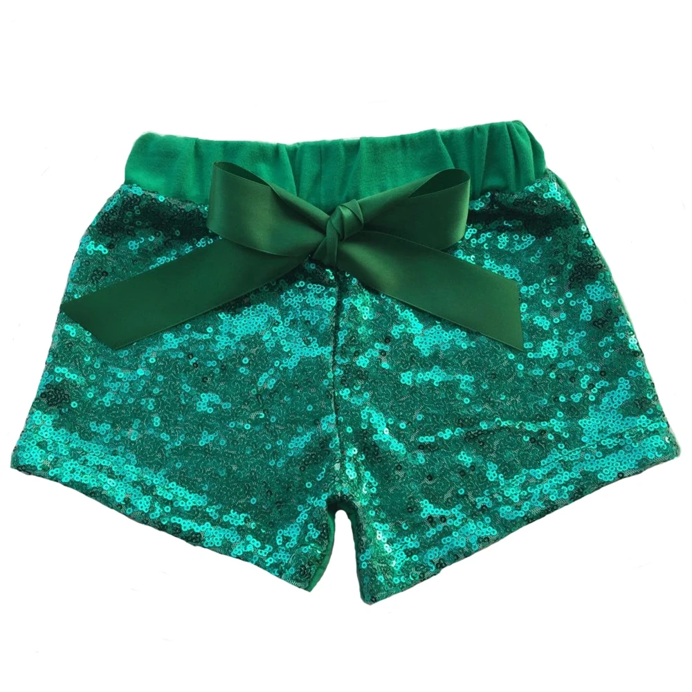 RTS Summer Baby Girl Sequined Shorts with Bow Shiny Gold Purple Green Kids Glitter Shorts - Image 6