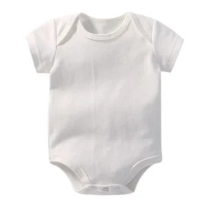 Organic Cotton White Plain Baby Bodysuit Sleeveless Newborn Infant Romper Wholesale Cheap Simple Western Style Clothing
