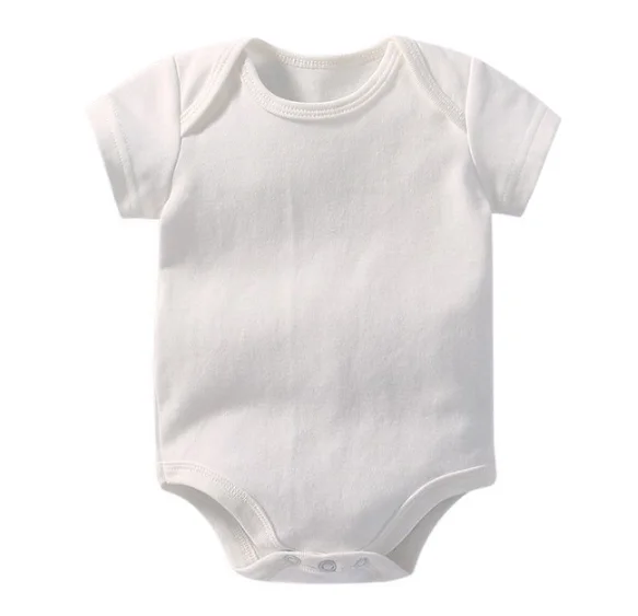 Organic Cotton White Plain Baby Bodysuit Sleeveless Newborn Infant Romper Wholesale Cheap Simple Western Style Clothing