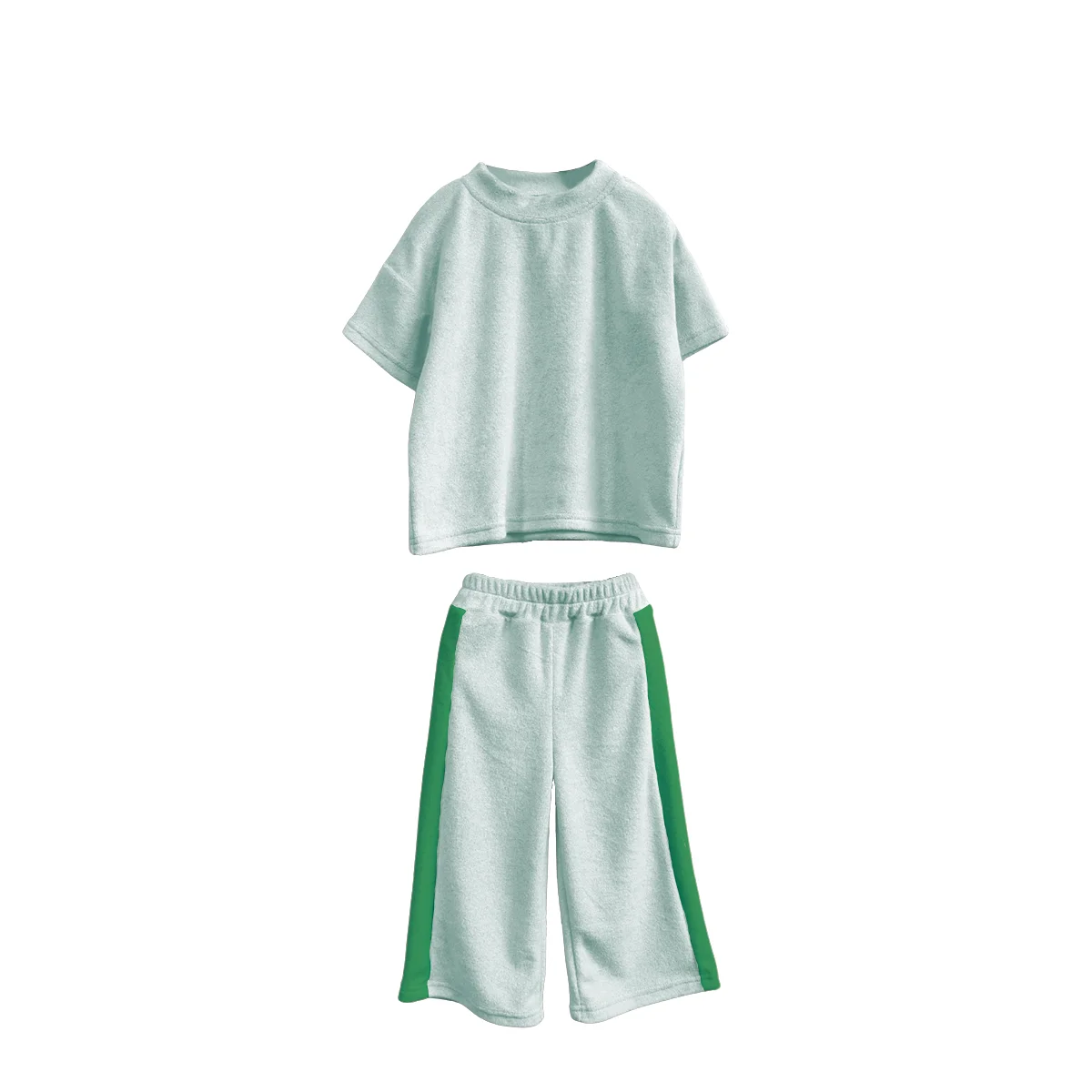 Wholesale Casual Two-Piece Toddler Boys Outfit Custom Print Short Sleeve Cherry Bow Solid Pattern Sizes 2T and 5T for Summer - Image 6