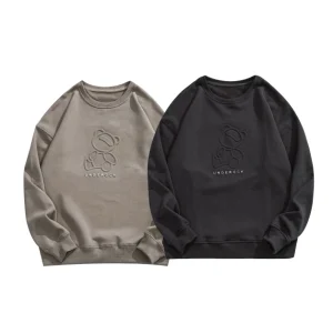 Custom Embossed Logo Prints Sweatshirts Kids Long Sleeve Crew Neck French Terry Jumpers