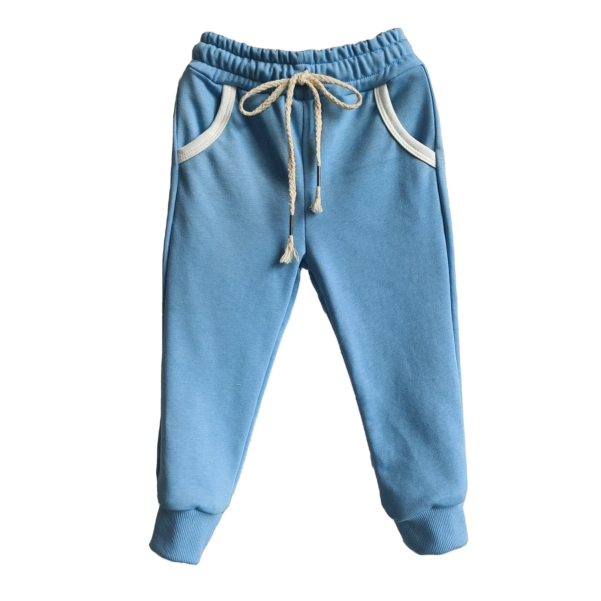 Custom Baby Boys Trousers Solid French Terry Side Pockets Elastic Waist with Drawstring Kids Trousers Boys - Image 2