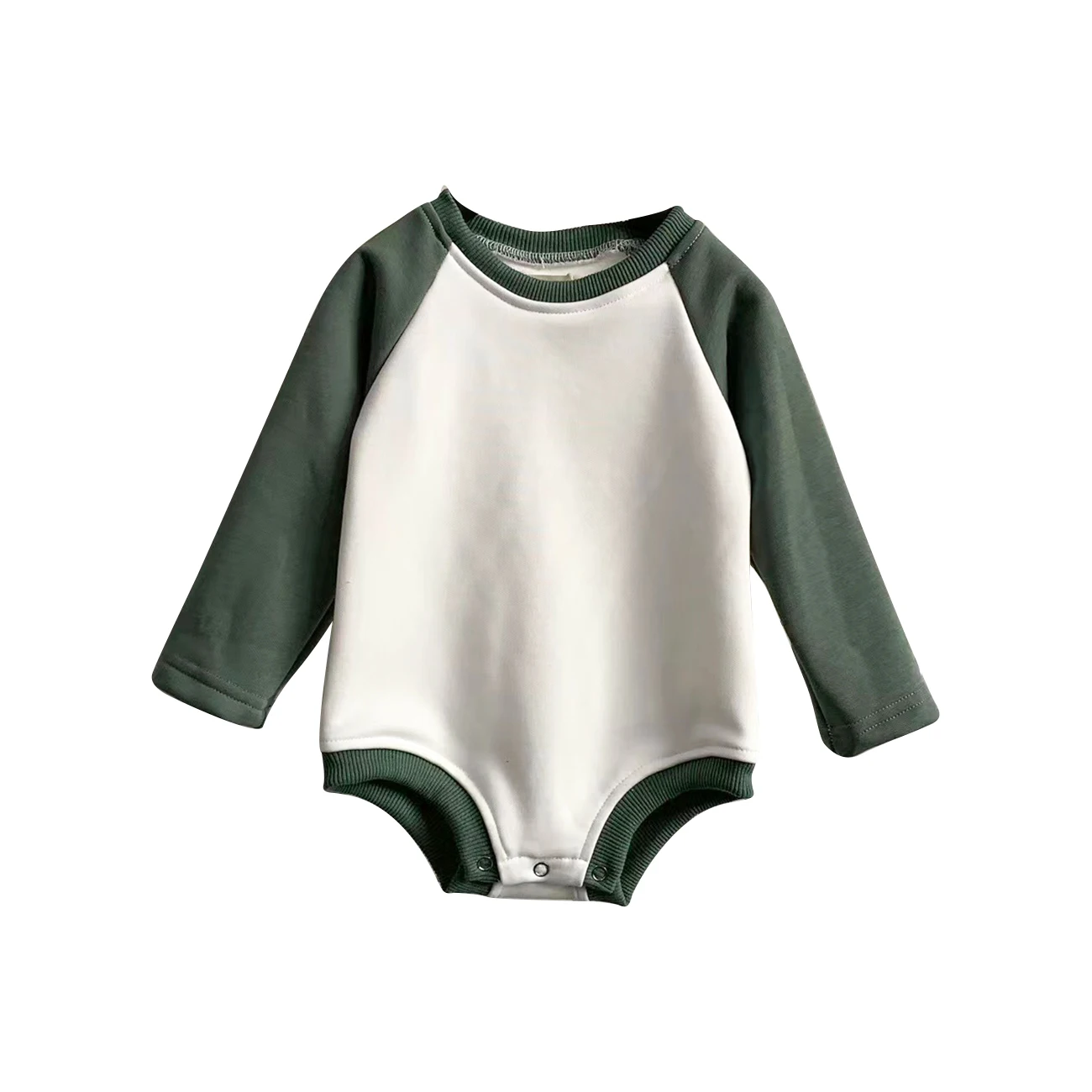 2024Custom Sleeveless Unisex Kids Baby Raglan Crawling Suit French Terry Baby Sweatshirt Romper Toddler Clothing - Image 5