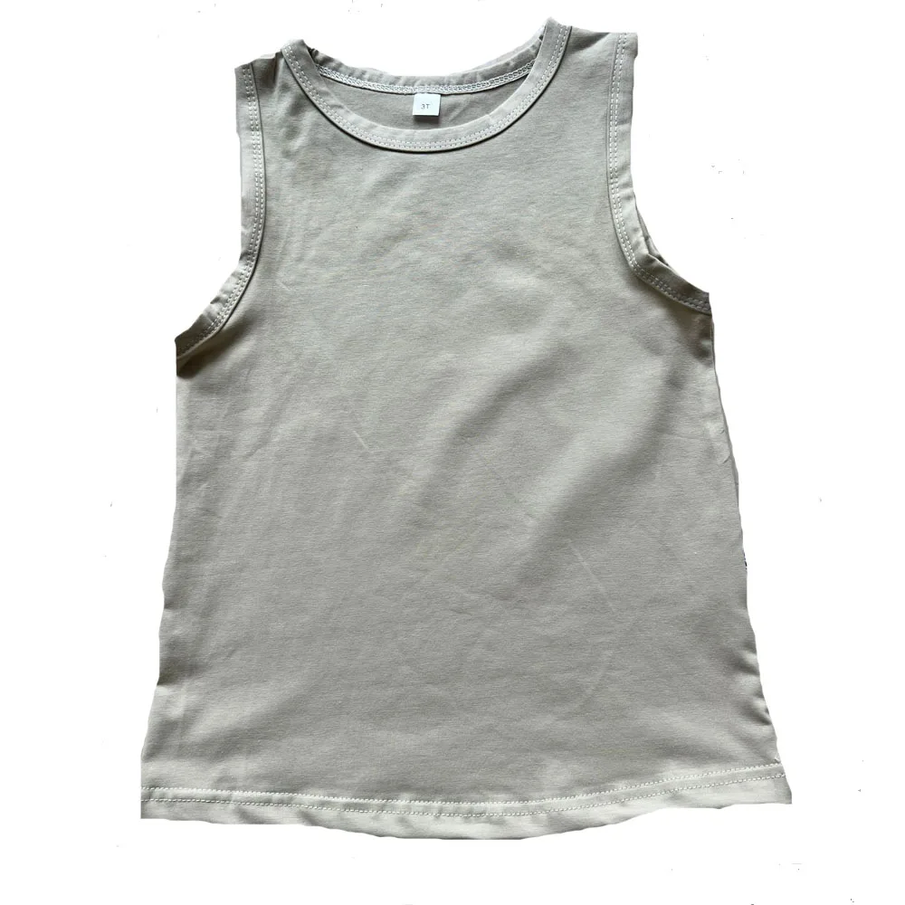 Unisex Baby 2024 Summer Casual Knitted Cotton tank Tops Solid Color Toddler Loose Vest - Image 6