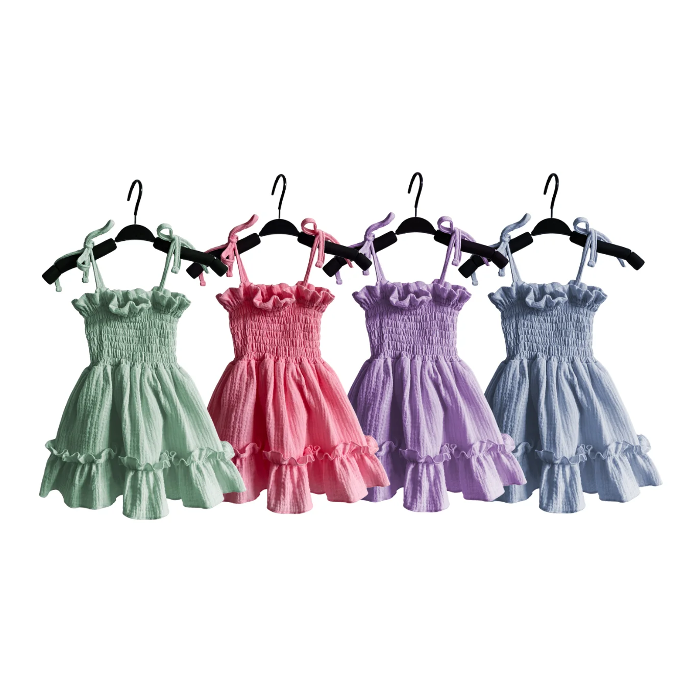 Girls' Crepe Camisole Dress A-line Short Dress Fashionable Girls' Skirt Sleeveless Summer Baby Lightweight Clothing for 0-8T - Image 2