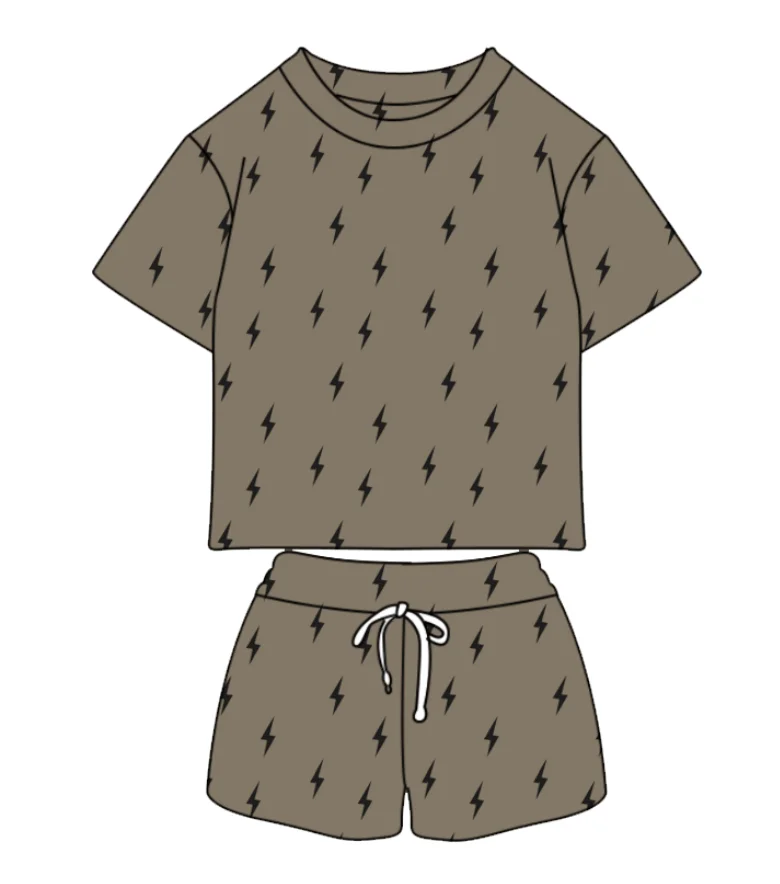 Custom Printing Summer Baby Short Sets Knitted Cotton Seamless Pattern Short Tee &shorts 2 Pcs Casual Outfit Sets - Image 5