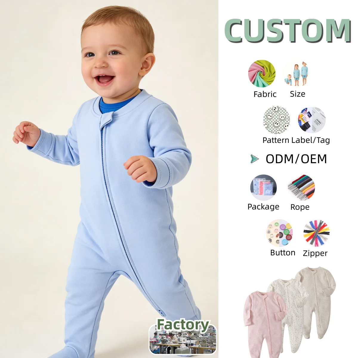 High Quality Baby Romper Foot-binding Baby Crawling Suit Wholesale Newborn Baby One-piece Clothes Infant Onesie Baby Clothes