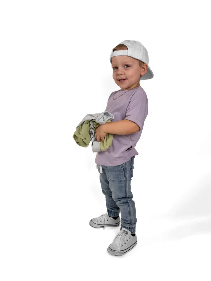 Unisex Baby Toddler Summer Plain Curve Hem Shirt Custom Cotton Knit Solid Outdoor Play Wear - Image 2