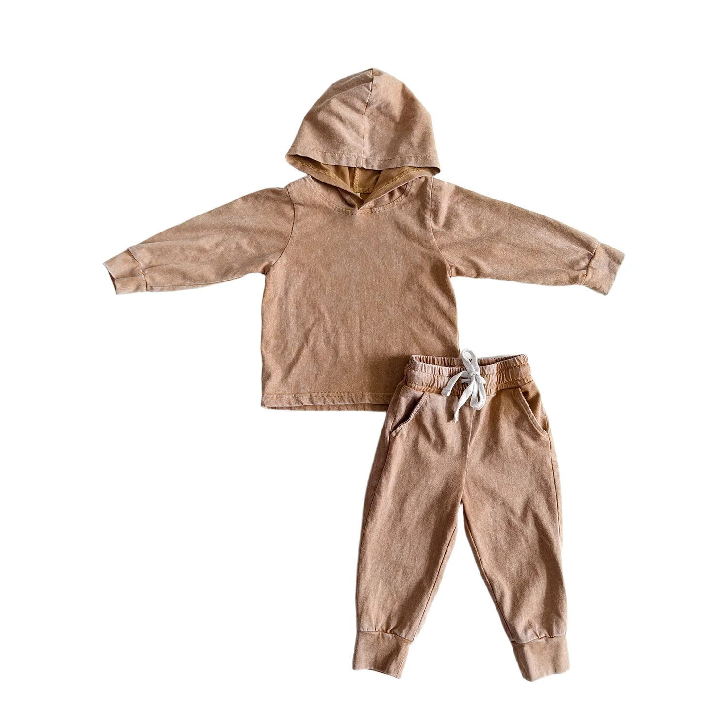 Custom Children's Hoodie Set Kids Clothes Set Spring and Autumn Baby Boys Clothes Long Sleeve Acid-wash Hoodie Set for 0-8T - Image 2