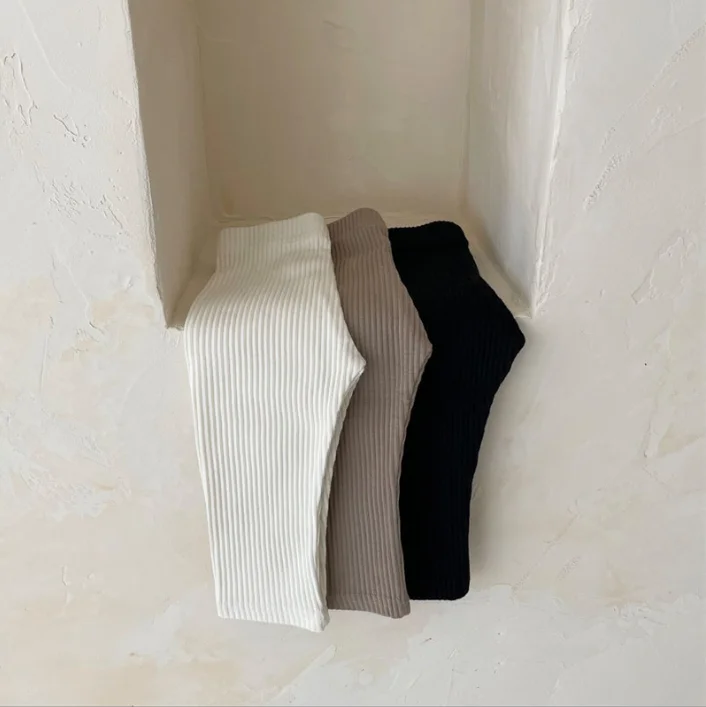 Summer Solid Color Baby Solid Color High Waist Pants Kids Baby Leggings Clothes - Image 5