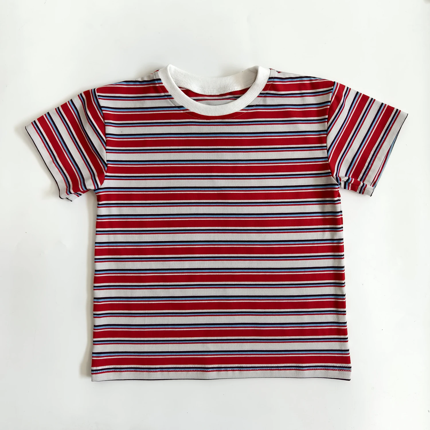 Boys T-shirt Striped Short Sleeve Tee Shirts Kids Crew Neck T-Shirt Cotton Stripes Top - Image 4