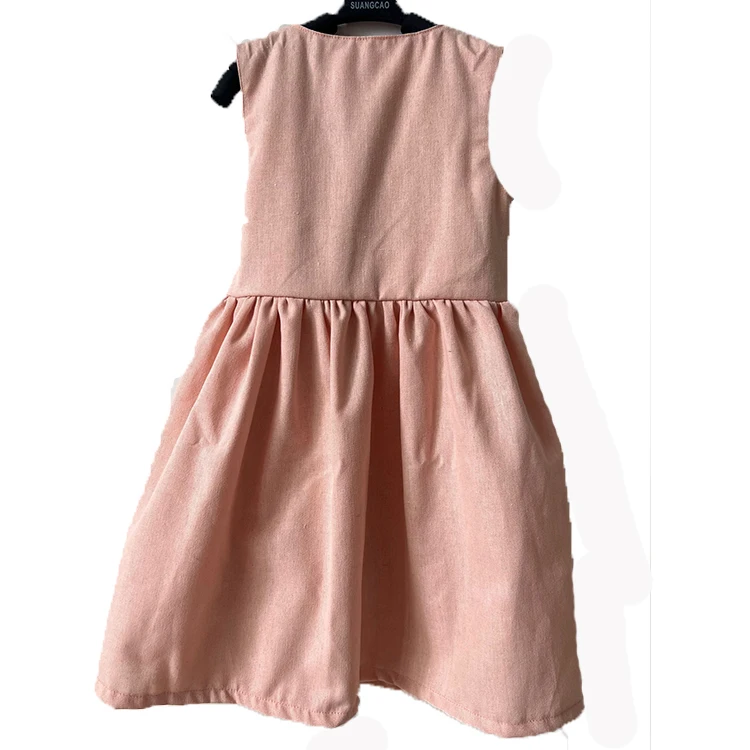Great Quality Linen Cotton Sleeveless Custom Color Breathable Girl Dresses for Summer - Image 6