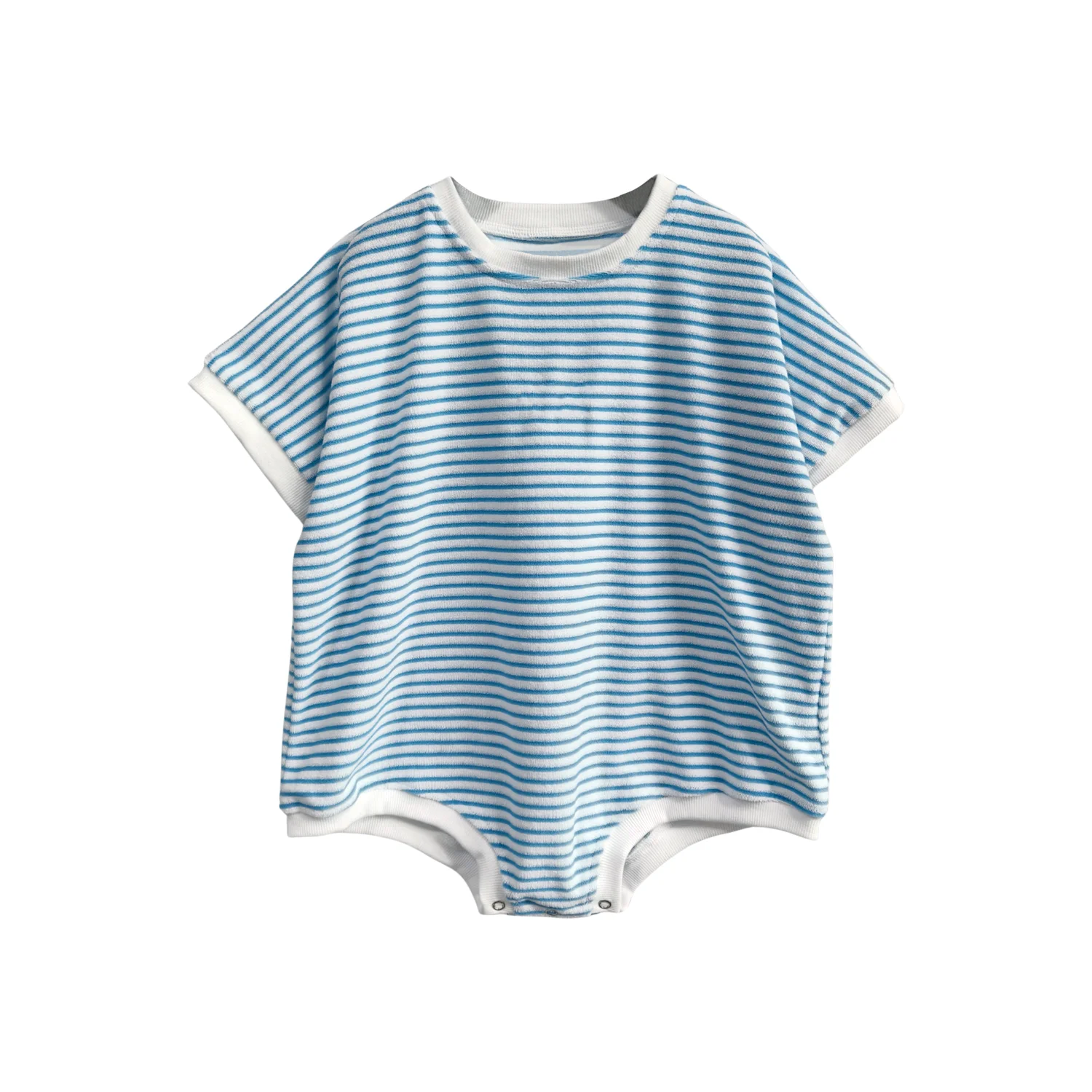 Summer Baby Romper Infant Short Sleeve Jumpsuit Striped Towel Fabric Climbing Suit for Children's Climbing Clothes of Unisex - Image 3