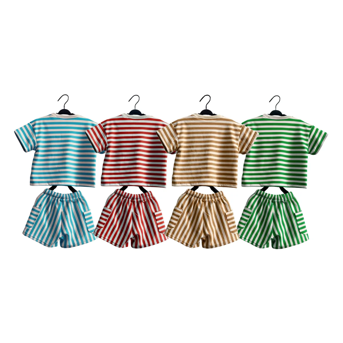 Comfortable Striped Sweatshirt Cotton Children's Suit Summer Set Suitable for 0 - 8 Years Old Baby Suit - Image 6