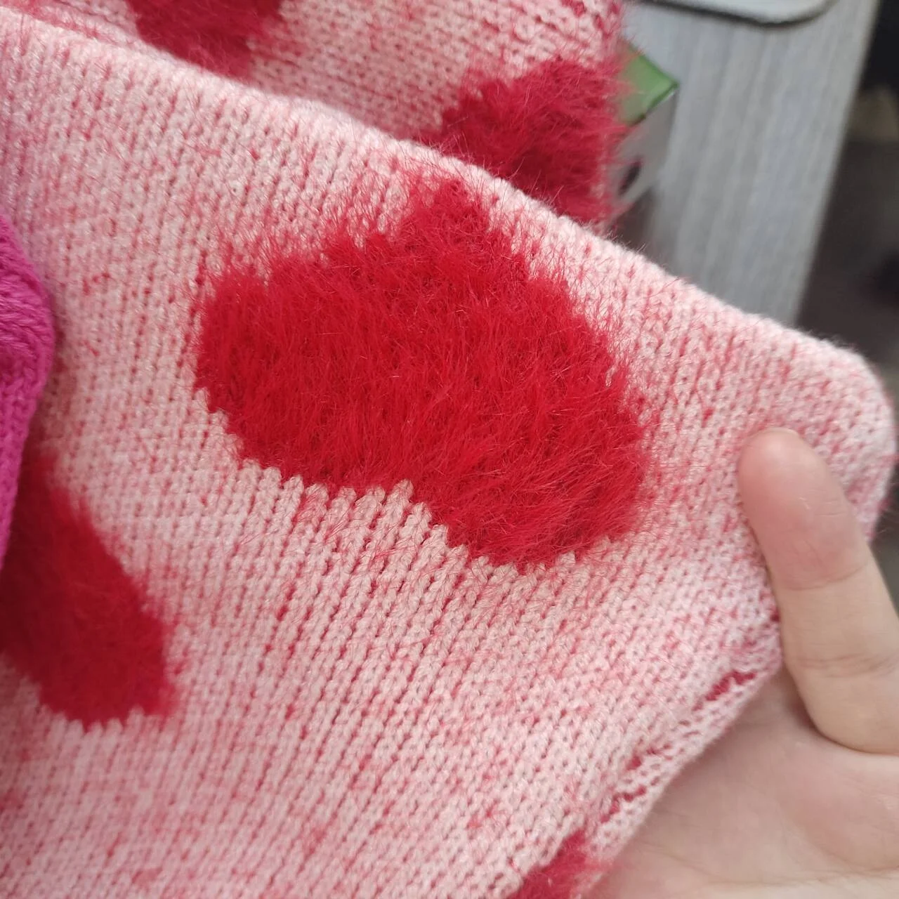 Custom Fluffy Soft Baby Girl Valentine'day Heart Bow Knit Sweater 2pcs Clothes Set - Image 4