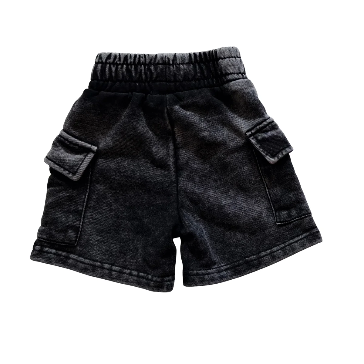 Custom Color French Terry Boy Shorts for Summer Classic Acid Wash Design with Pocket for Babies - Image 3
