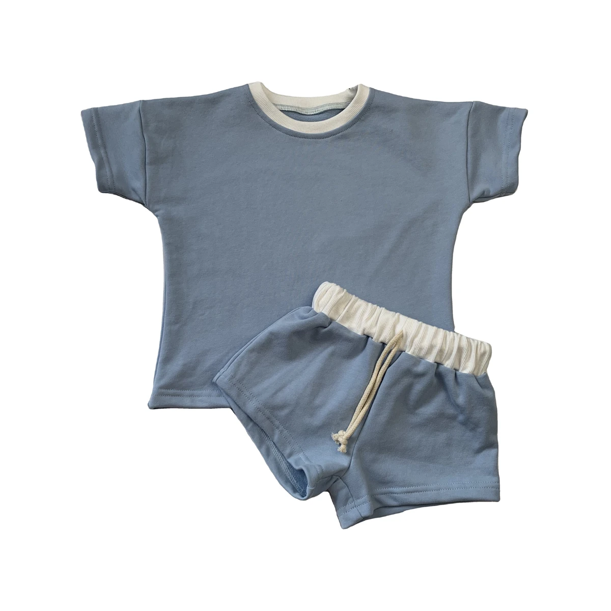Kids Short Set Summer Short Sleeve T-shirt and Shorts Set New Knit Baby Two Piece Set - Image 4