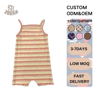 Customized New Kids Jumpsuit Colorful Striped Sleeveless Jumpsuit