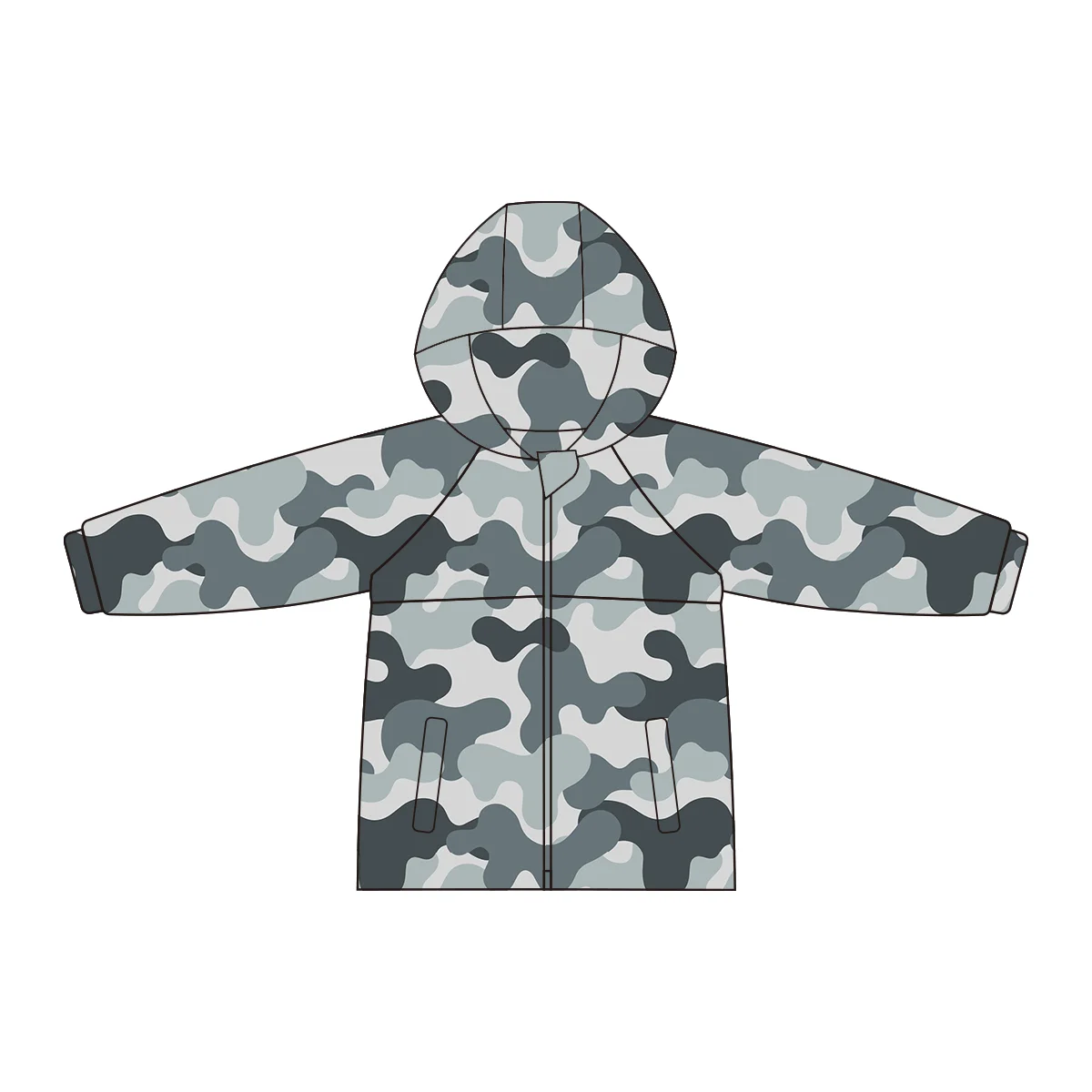Custom Toddler Boy Spring Jacket Camo Seamless Pattern Kid's Windbreaker Casual Sport Windproof Waterproof Coat