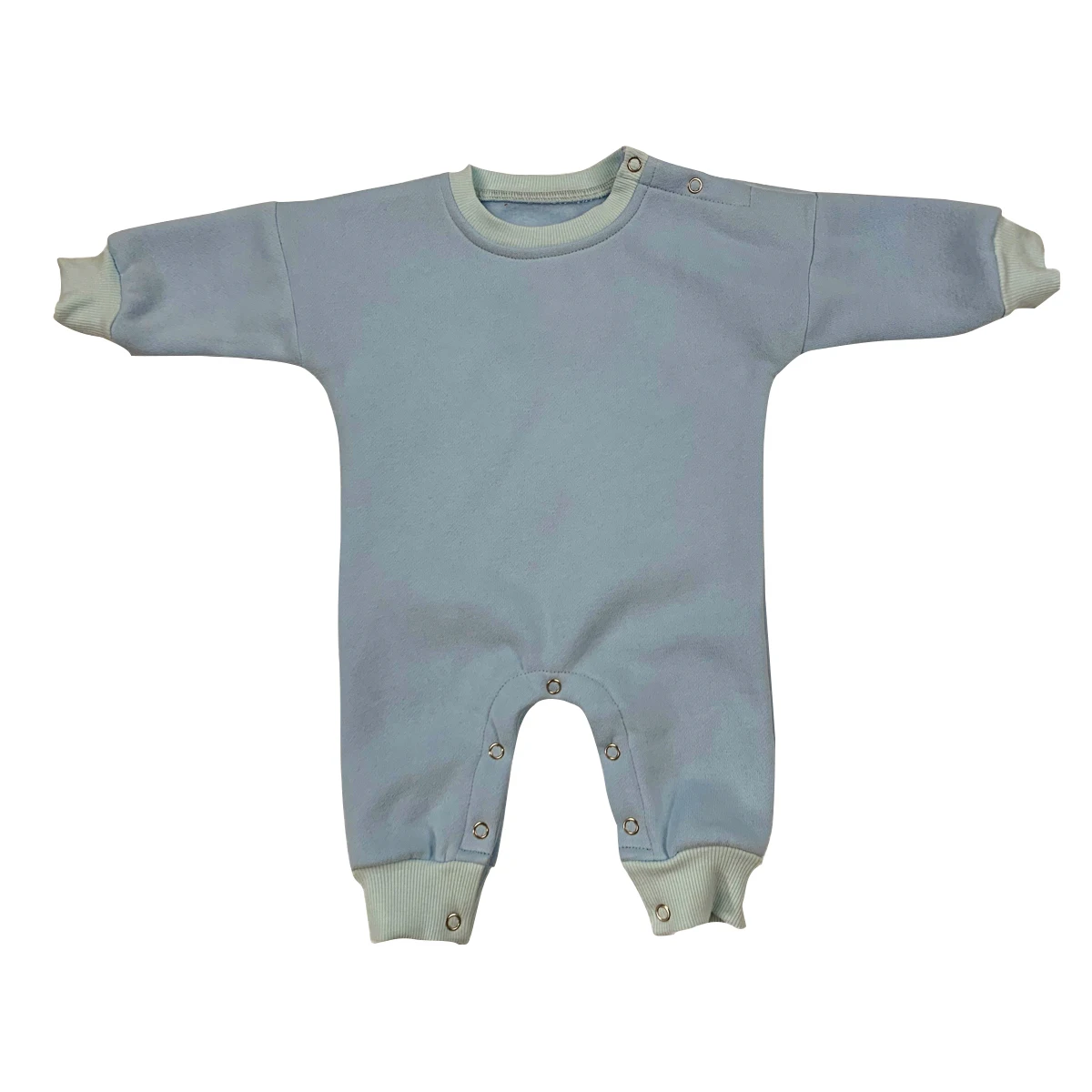 Brand New Expo Velvet Custom Candy Color and Pattern Long Sleeve Snap Button Baby Rompers for Winter - Image 4