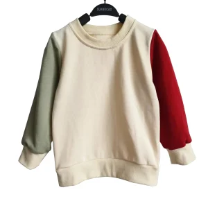 Custom Toddler Christmas Red Green Sleeve Crewneck Kids Boys Girls Sweatershirt Baby Holiday Casual Cute Pullover
