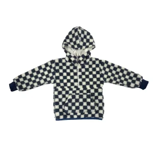 Winter Thick Fabric Toddler Baby Boy Girl Jacket Tops Checkered Pattern Long Sleeve Kids Pullover Fleece Sherpa Coat
