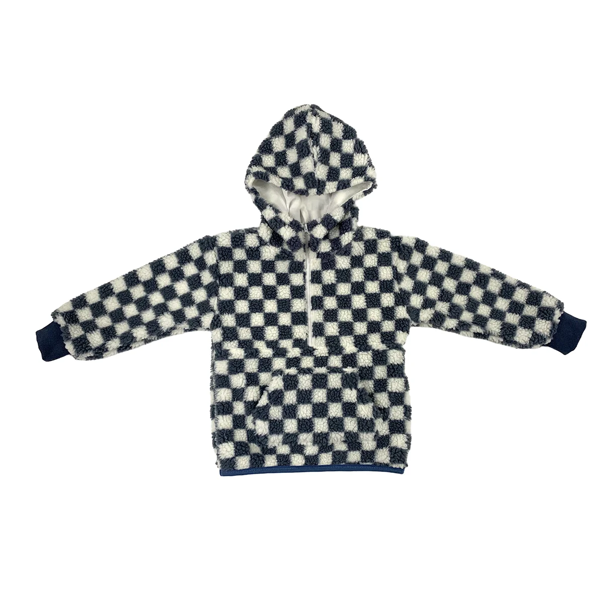 Winter Thick Fabric Toddler Baby Boy Girl Jacket Tops Checkered Pattern Long Sleeve Kids Pullover Fleece Sherpa Coat