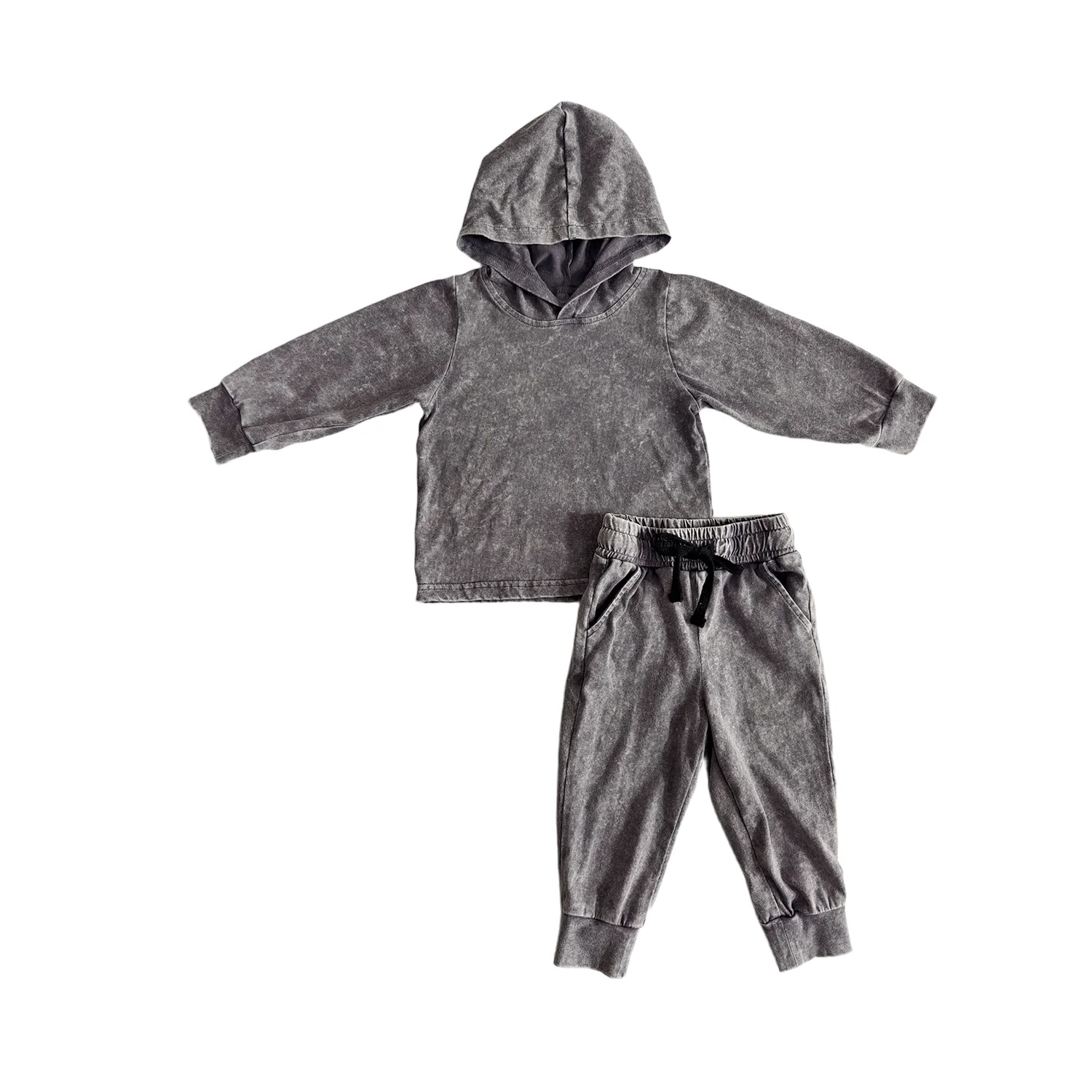 Custom Children's Hoodie Set Kids Clothes Set Spring and Autumn Baby Boys Clothes Long Sleeve Acid-wash Hoodie Set for 0-8T - Image 3