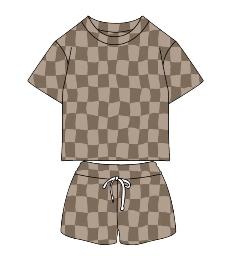 Custom Printing Summer Baby Short Sets Knitted Cotton Seamless Pattern Short Tee &shorts 2 Pcs Casual Outfit Sets - Image 3