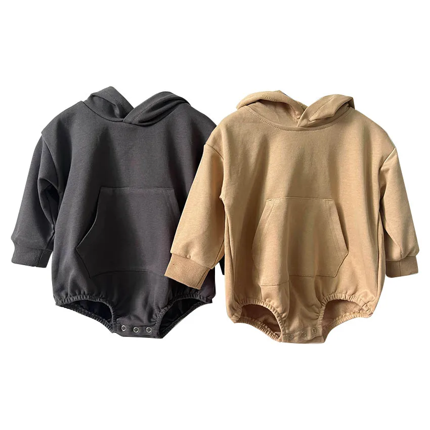 Baby Hooded Sweatshirt Long Sleeve Oversized Kids French Terry Bear Ear Onesie Hoodie with Pocket - Image 2