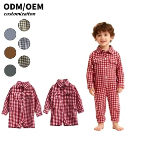 Baby Clothing Girls Long Sleeve Casual Print Button Closure Summer Romper with Shoulder and Legs Knitwear Flat Twill