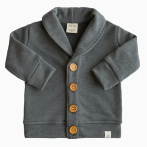 Kids Autumn Winter Boys Coat Shawl Collar French Terry Button Knit Sweatshirt Cardigan