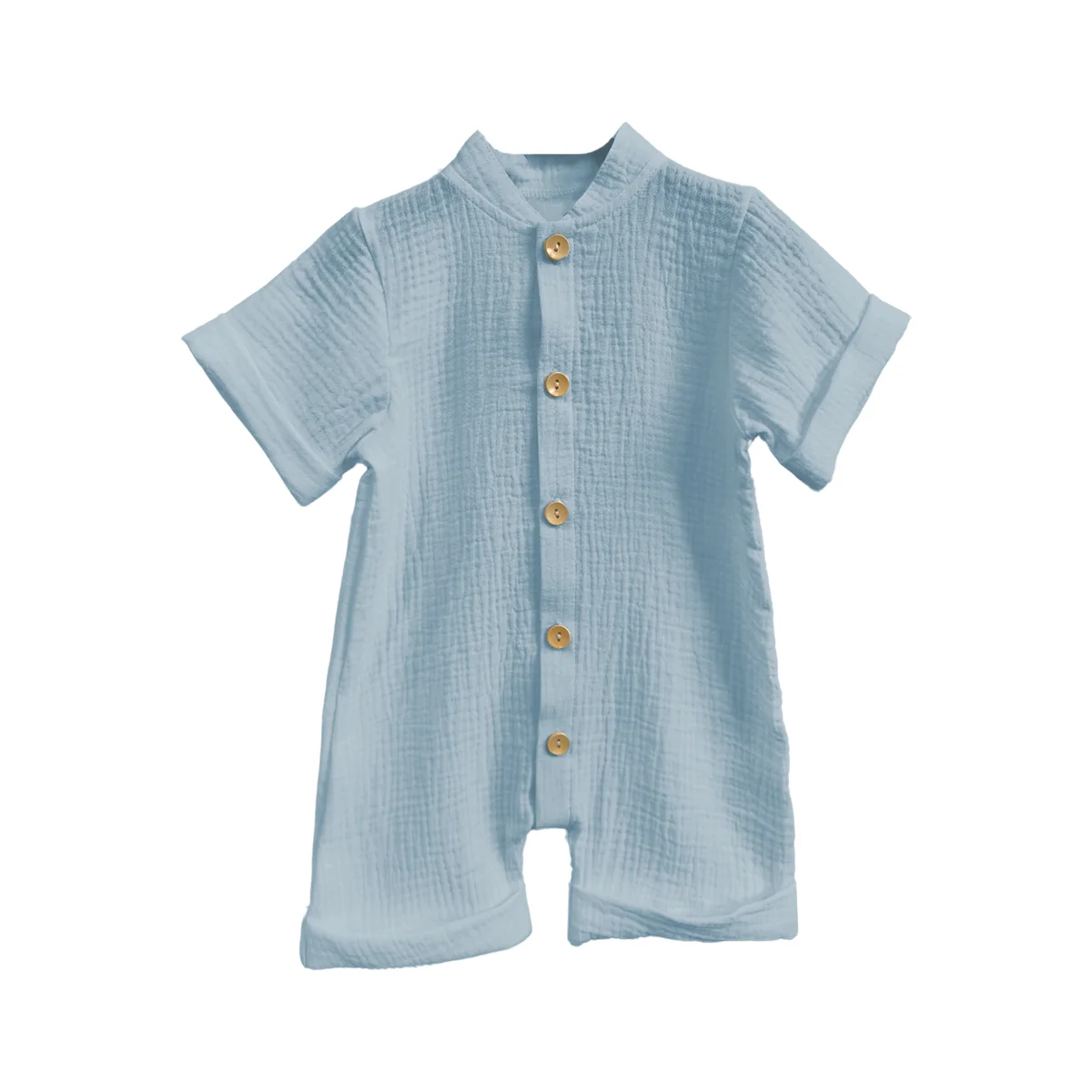 Classic Design Unisex Muslin Cotton Bodysuit Newborn Summer Kimono Romper Button Soft Short Sleeves Western for Baby Girls - Image 5