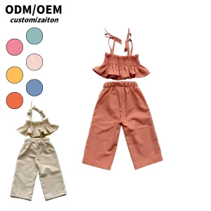 Summer Kids Fashionable and Trendy Cotton Linen Set Long Cool Breathable Unique Bright Baby Clothing