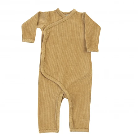 Newborn Boy and Girls Rib Velour Kimono Romper Onesie Winter Unisex Baby Button Down Corduroy Jumpsuit